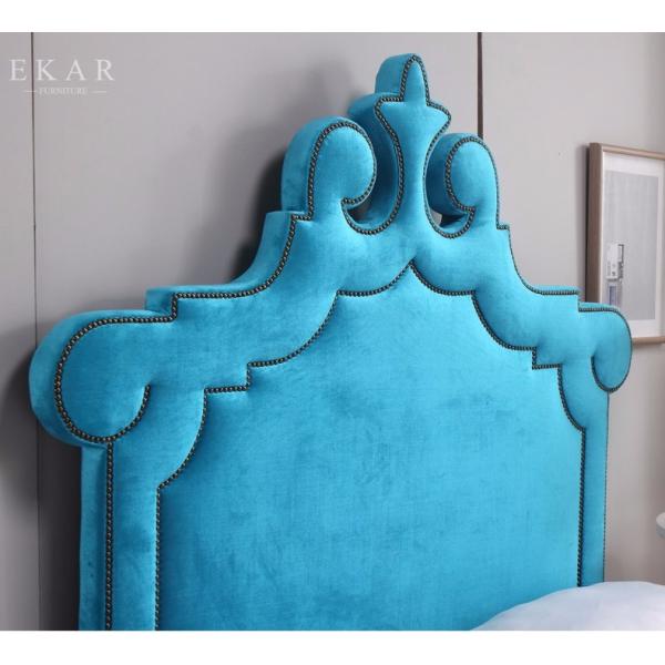 Wooden Bed Models Blue Upholstered Headboard Royal King Size Bed