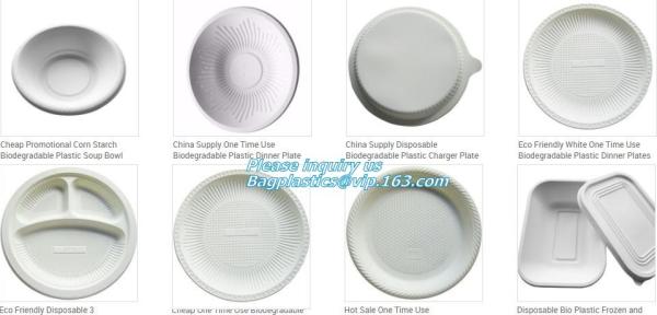 mushroom tray vegetable tray, corn starh plastic disposable lunch box, eco friendly biodegradable plates