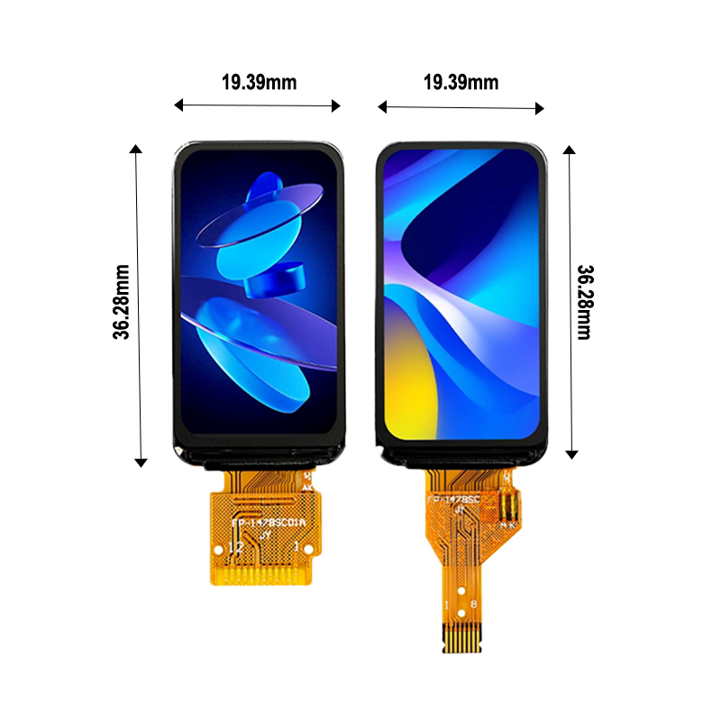 1.47 inches, driven by ST7789, with a TFT display screen of 172*320 resolution. Optional bare screen or SPI interface module