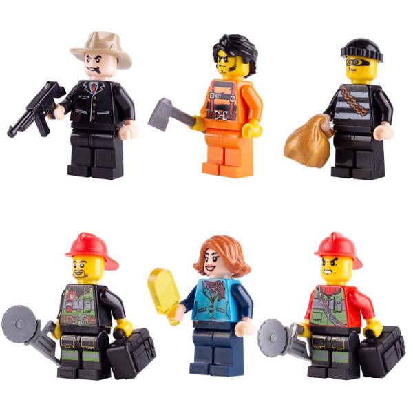 MOC character career model ladies gentlemen thief criminal firemen mini figures building blocks