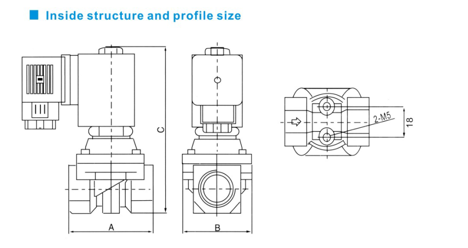 XS-A series 2/2 way normally closed solenoid valve for water/gas Brass