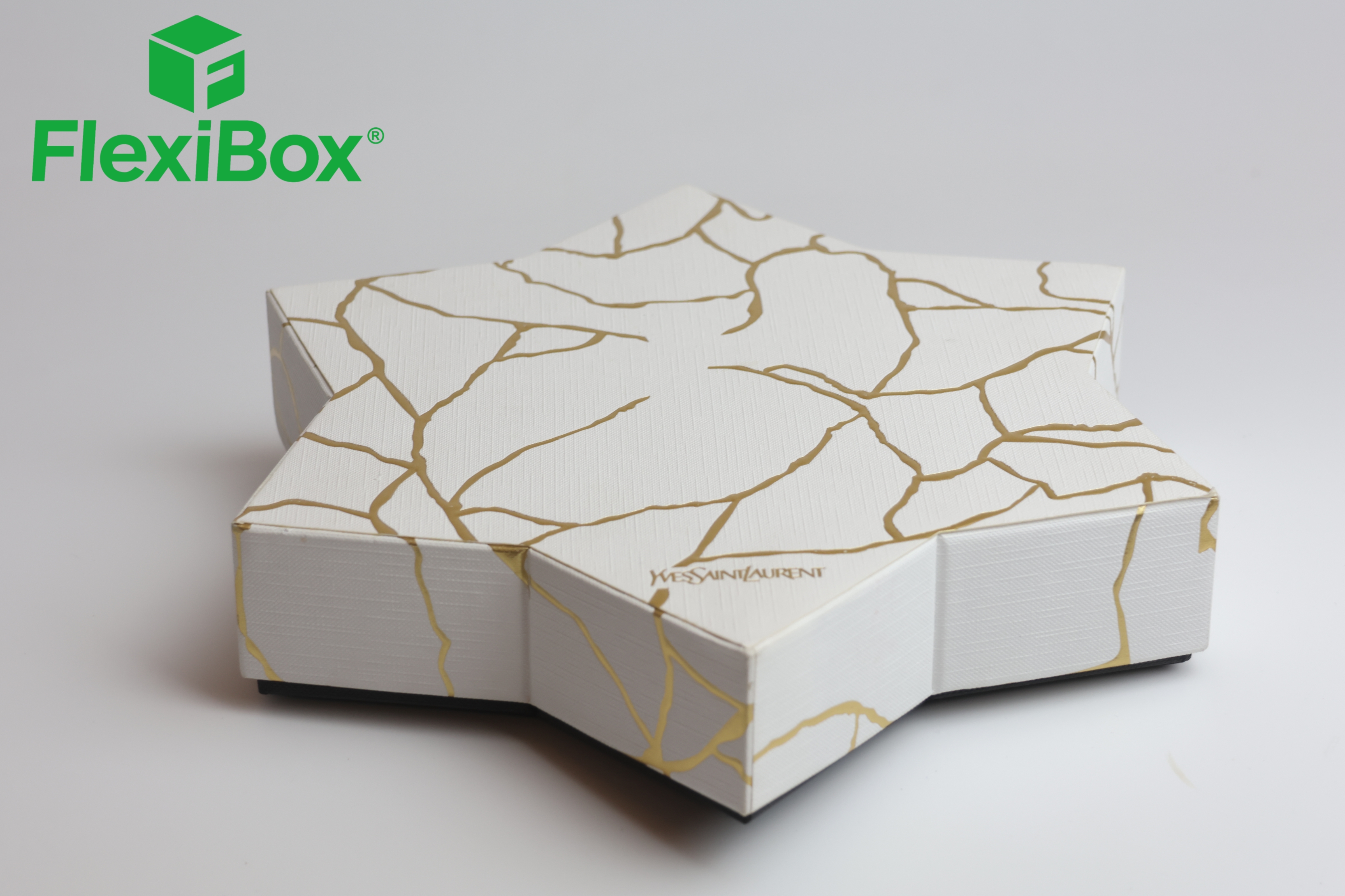 Luxury Star-Shaped Gift Box with Golden Marble Crack Pattern and Customizable Sizes and Colors