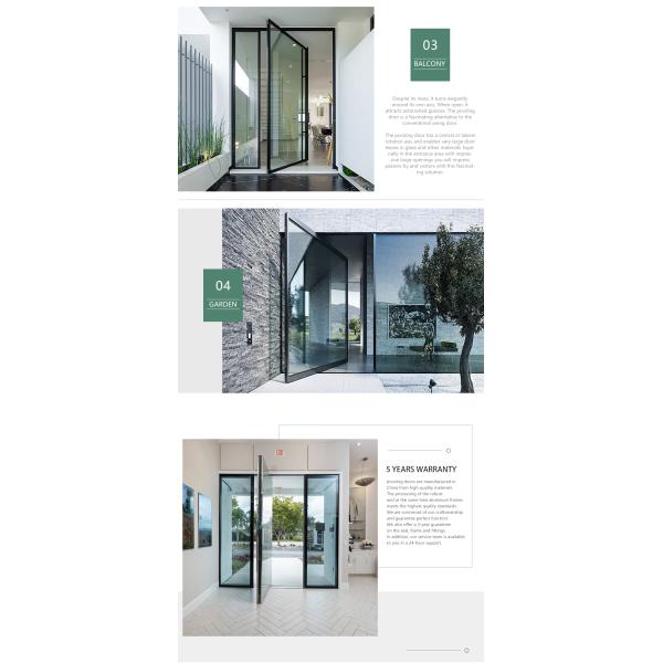 Настраиваемые наружные алюминиевые двери без рамы Алюминиевое стекло Переключательные передние двери