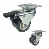 Roues de roulette de PVC 75mm avec la serrure, roulette de pivot de roue du jumeau 198lbs