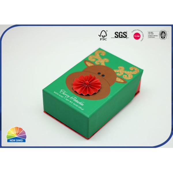 サンタBull贅沢な4Cは浮彫りになるペーパー ギフト用の箱の無光沢のラミネーションを印刷した