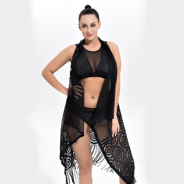 2019 New Plus Size Two piece Swimsuit Solid Color Swimsuit Women Push up 1951 with cover up