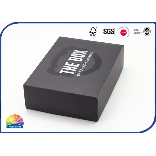 черная коробка бумажной коробки 350gsm обувает упаковывая большую бумажную коробку
