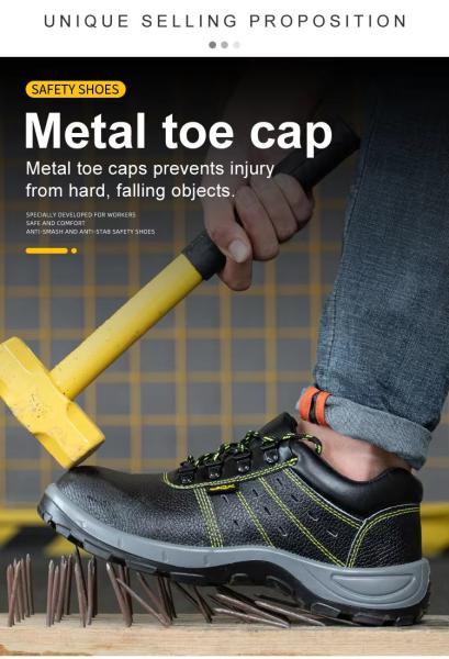 Industrial Construction Safety Shoes Black Leather Shoes For Men
