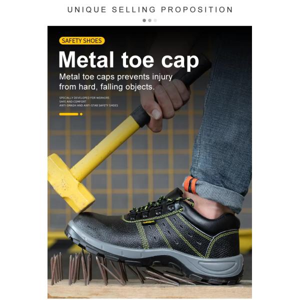 Chaussures de sécurité de construction industrielle Chaussures en cuir noir pour hommes