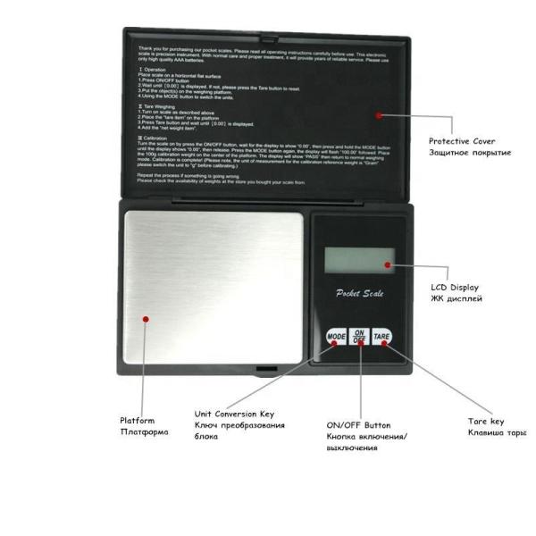 Mini-échelles professionnelles de haute précision 500g 0.01g Échelle numérique de poche Balance de poids de bijoux Affichage LCD OEM 200g