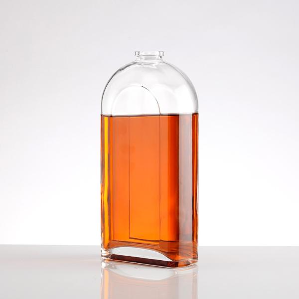Colarinho de alumínio plástico PP 750 ml Garrafa de licor redonda clara Rectângulo vazio Mini pequeno