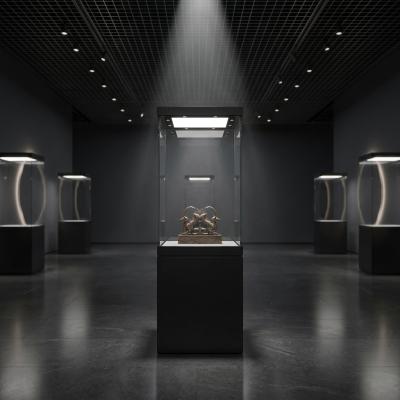 Museum Grade Freestanding Display Cabinet Anti Theft Showcase For Museum Exhibition
