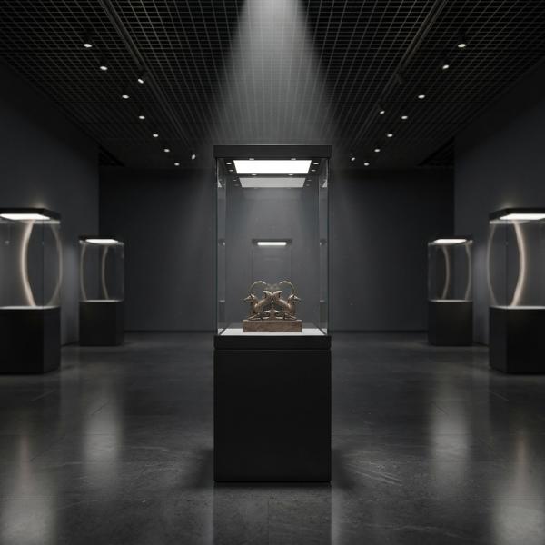 Museum Grade Freestanding Display Cabinet Anti Theft Showcase For Museum Exhibition