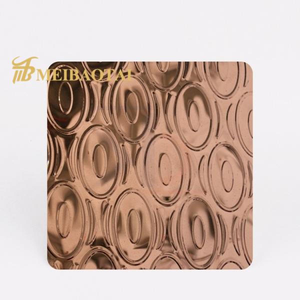 JIS Standard Rose Gold Plating 0.65mm Thickness Embossed Stainless Steel Sheet for Decorative SS Plate