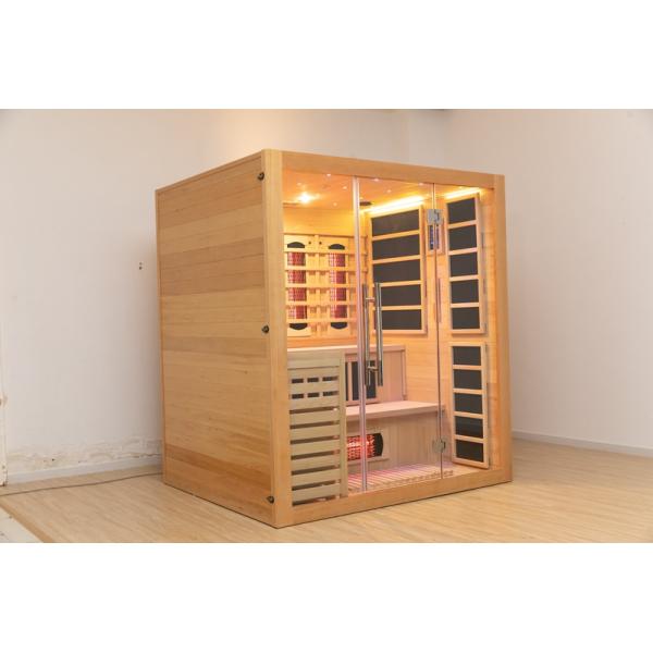 Large Size Solid Wood 4 Person Indoor Infrared Steam Sauna For Home