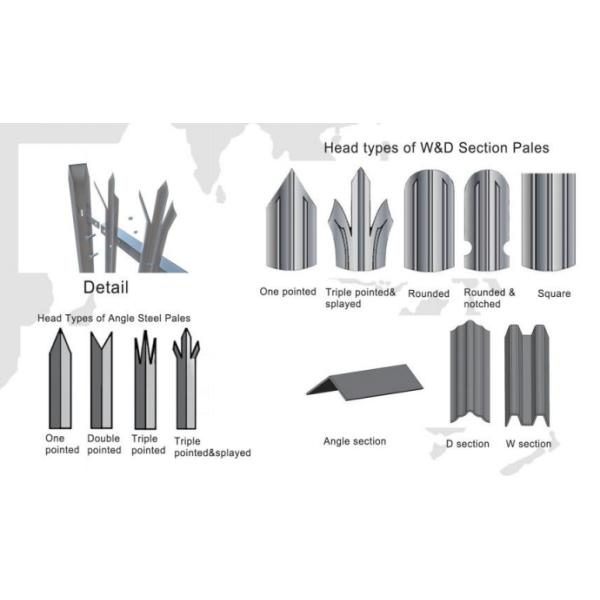 Square Function Protective Fence Panel Alloy Aluminium Metal Picket Fencing Panels