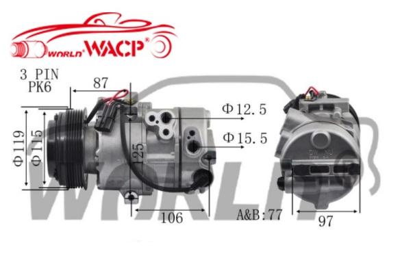 ACP1550000S Car AC Compressor For Kia K3 For Sportage DW16 6PK WXKA025