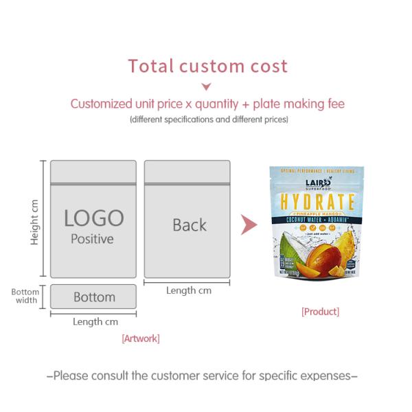 сумки замка застежка-молнии полипропилена собственной личности сумки упаковки еды муки мозоли 1kg 5kg высушенные стоя