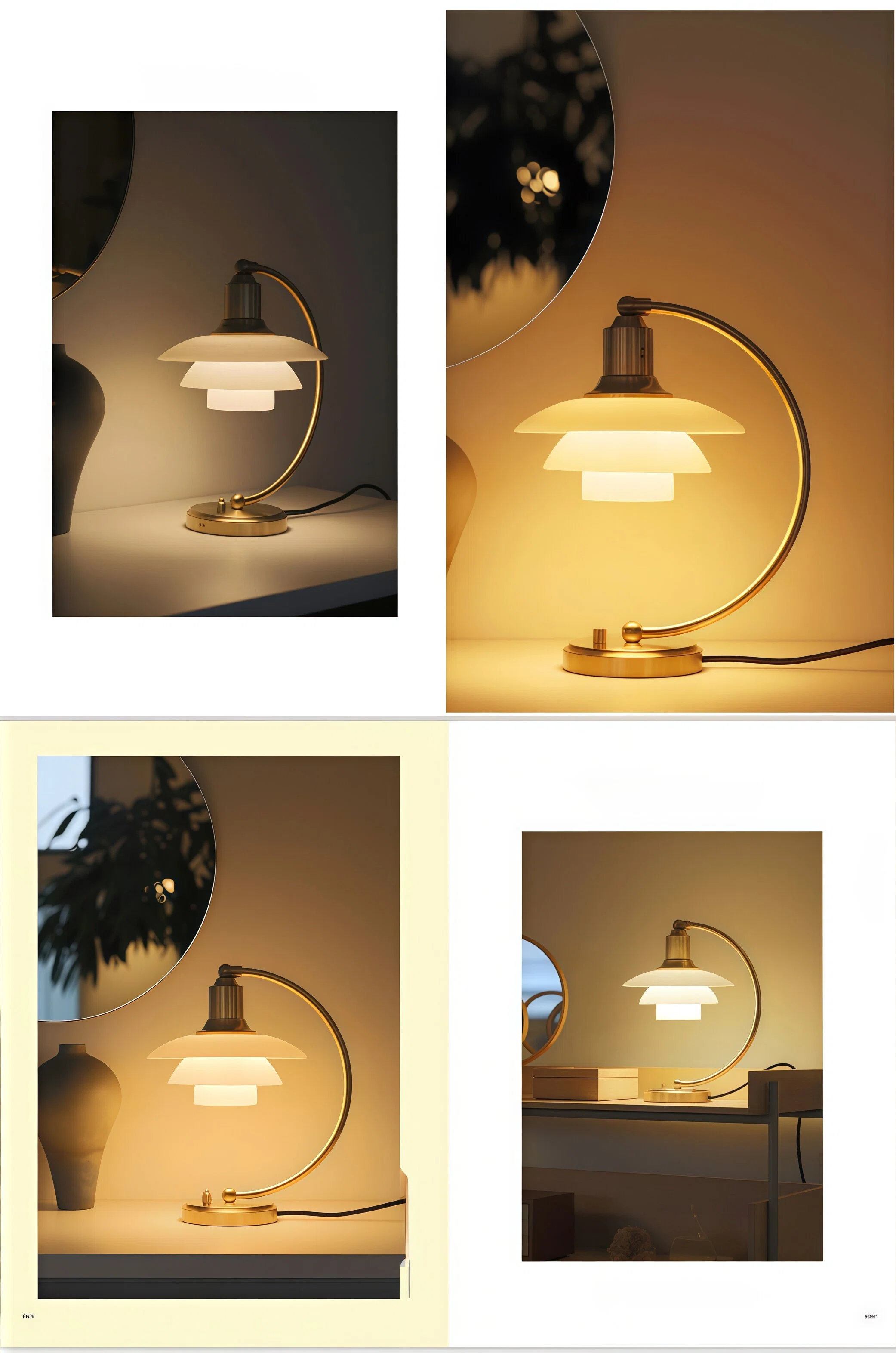 JYLIGHTING Retro Metal & Opal Glass Table Lamp, Adjustable Task Desk Light with Dimmer for Home Office & Bedroom