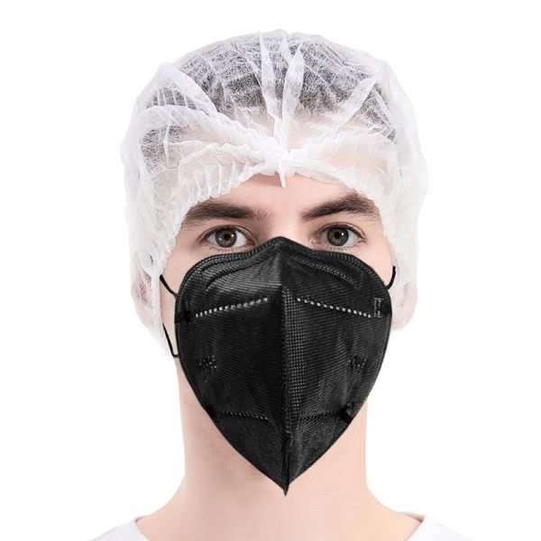High Quality 4-Ply Black Influenza Surgical Face Masks High-Anti-Aerosol Adults KN95 Disposable Facemask HAIXIN HEALTH