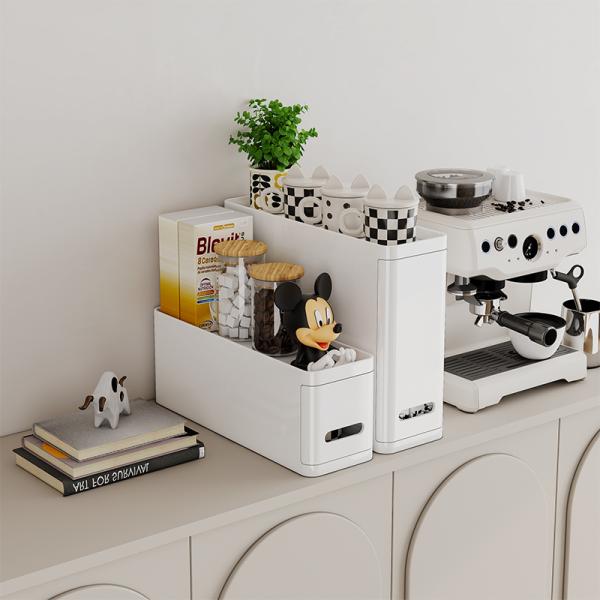 NEW Foldable Standing Metal Corner Countertop White Doublelayer Pull Out Drawer Spice Box Kitchen Storage Cabinet Organizer Rack