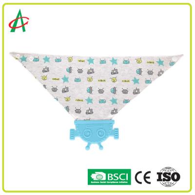 CE Modern Baby Bandana Bibs 100% Cotton Silicon With Teether