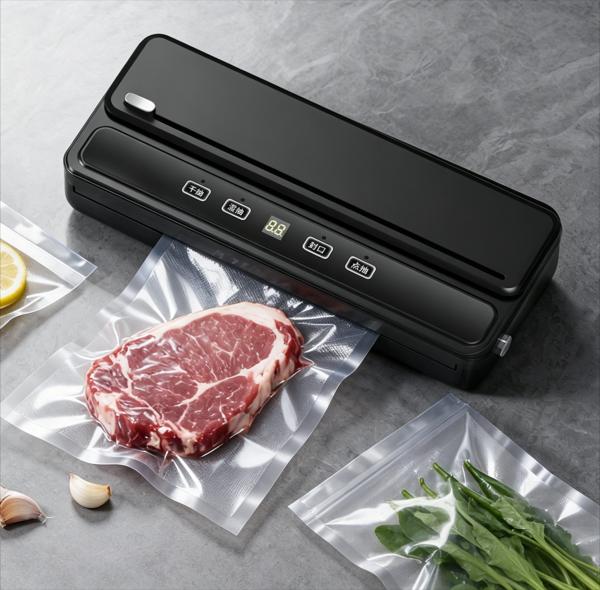Compact Vacuum Sealer Machine 200W Strong Suction  Dry / Wet Mode Built In Cutter