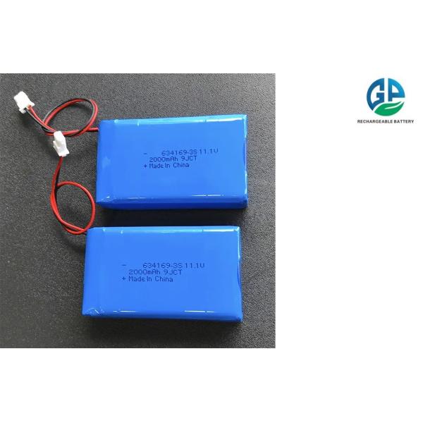 Rechargeable KC Lipo Battery Pack 11.1V 3S 2000mAh with 500 Times Cycle Life Lithium Polymer Battery