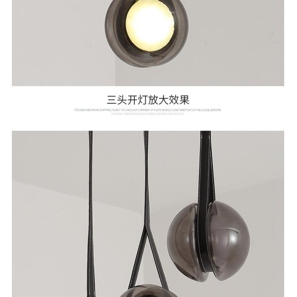 Nordic Modern Pendant Lights Glass Leather Belt Yo-yo Hanging Lamp(WH-GP-168)