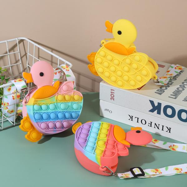 Saco de bolso pop para crianças pato popper sensorial fidget princesa brinquedo presentes adhd ansiedade alívio de estresse crossbody bolsa de bolso