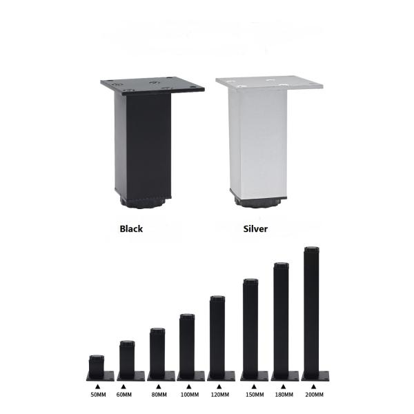 Регулируемый квадратный алюминиевый профиль Мебель ноги для современного дивана поддержки 25kg-100kg