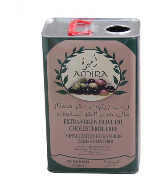 Custom Printing Olive Oil Tin Cans Cylindrical Shape And 0.23mm Thickness For Packaging