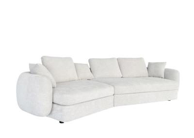 Bracket Throw Pillows Beige Fabric Sectional Premium Fiber Fabric Modular Couch