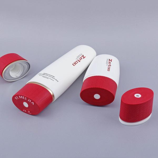 50ml / 100ml Plastic Cosmetic Bottle Oval PET Cosmetic Bottle With 40mm Diameter Cap