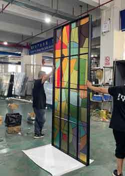 High-Temperature Colored Enamel Glass Partition with 6063-T5 Aluminum Alloy Frame for Fade-Resistant & Long-Lasting Color