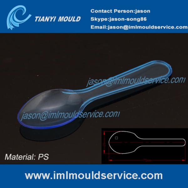 PS colored plastic disposable tasting spoon/ coffee spoon/ dessert spoon/cake spoon mould