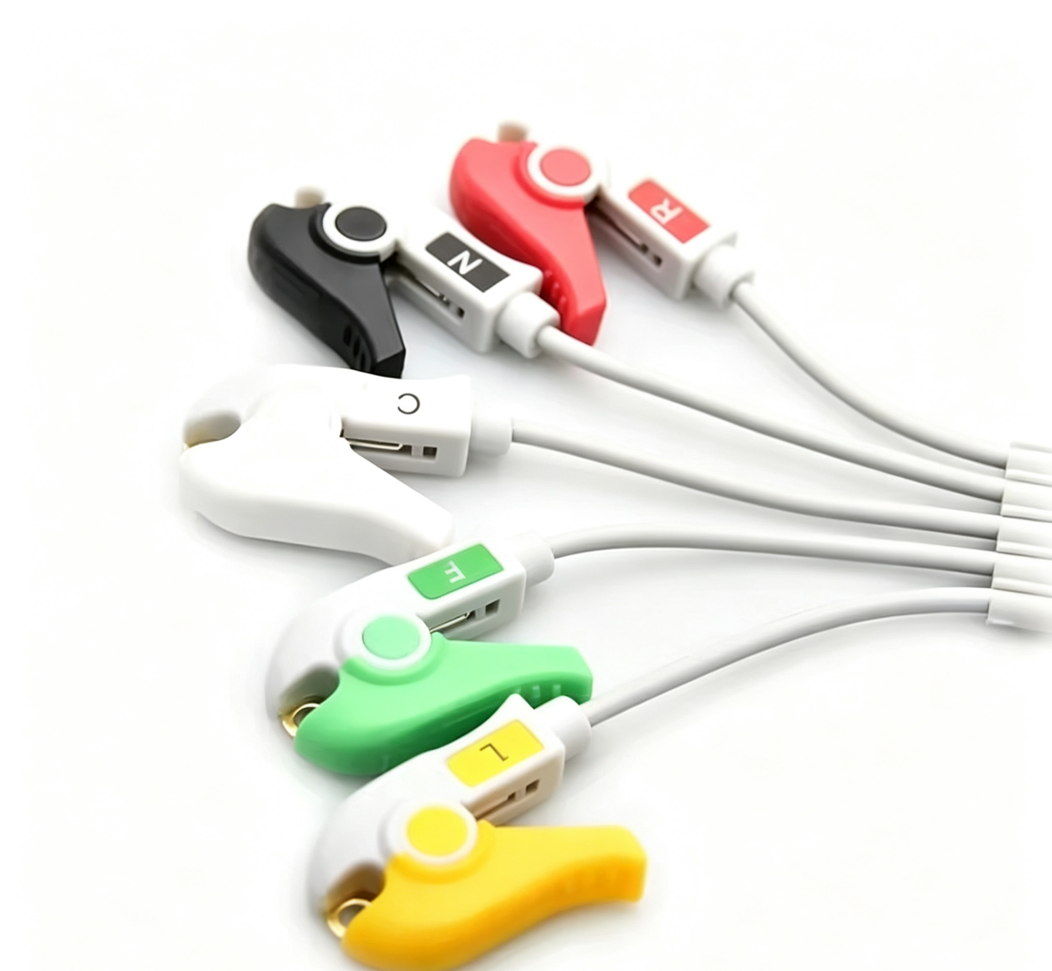CE Certified ECG Patient Cable 13 Pin ECG Lead Wires 3.2m Compatible With Saadat S630/S740/S1600/SI800