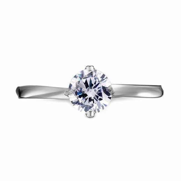 Bagues de mariage en argent sterling 925 poli brillant pour femmes, bague en oxyde de zirconium cubique CZ diamant