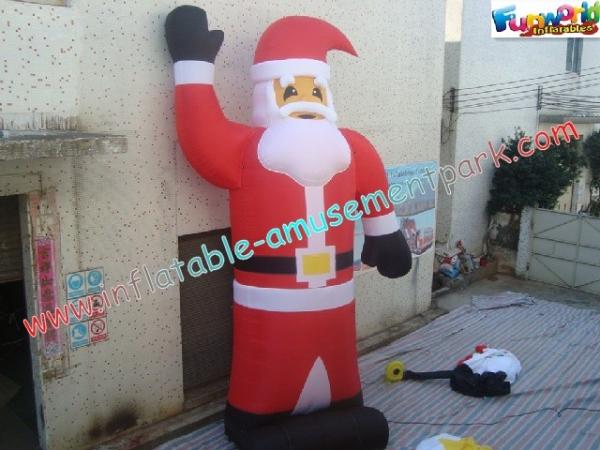 PVC Uv-Tratado, decorações infláveis de nylon revestidas Papai Noel do Natal para exterior