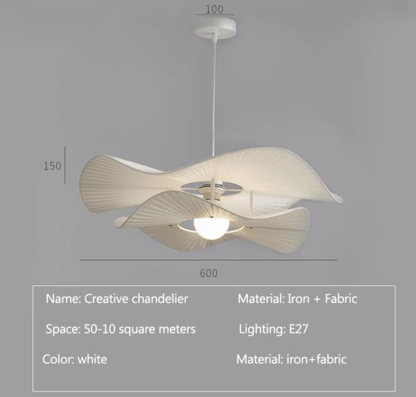 Nordic Cream Style Fabric Led Pendant Lights For Living Room Bedroom Bar Flower Pendant Lamp(WH-AP-590)