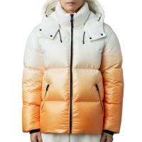 New Custom Men Windproof Down Puffer Jacket Ombre Color Printed Polyester Hooded Down Jacket for Men