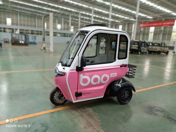 500W fechou o triciclo elétrico para a rua Trike fechado legal da roda dos adultos 3