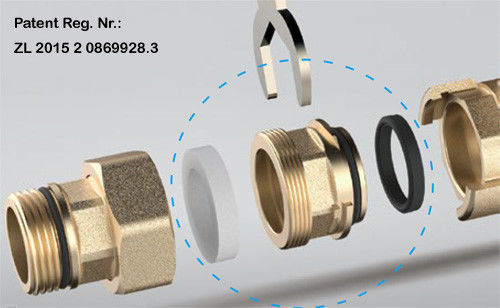 1605 Square Pattern Magnetic Lockable Water Meter Ball Valve DN20 DN25 DN32 with Flexible Coupling Quick In-Out Design