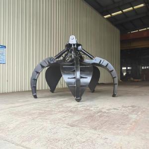 Rotating Mechanical Orange Peel Grab , Hydraulic Scrap Grab For CAT320 Excavator