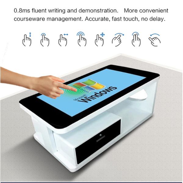 Custom Size 43 Inch Lcd Screen Table Advertising Player Multi Interactive 4K Waterproof Android Touch Screen Smart Coffee Table