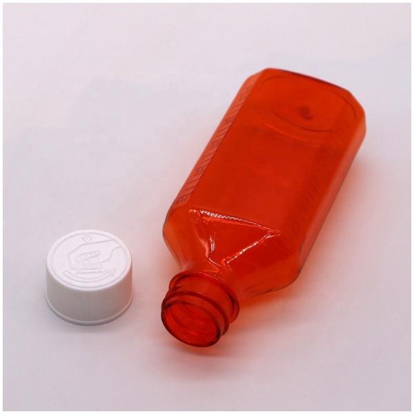 Custom Color Translucent PET Plastic Oral Liquid Syrup Bottle with Measuring Scale