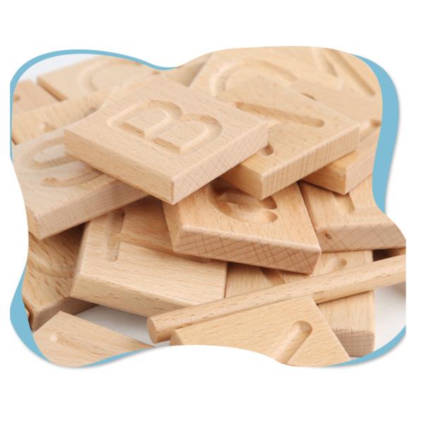 Wood Montessori Learning Toy Spelling Words Alphabet Puzzle Matching Words