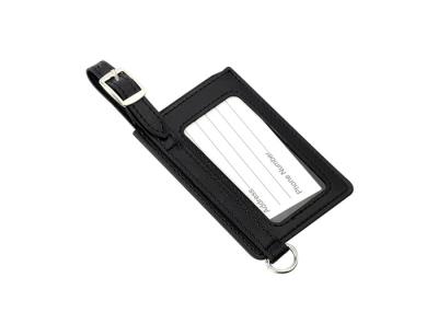 Metal PU Personalised Leather Luggage Tags Rectangle Cool Metal Baggage Tag