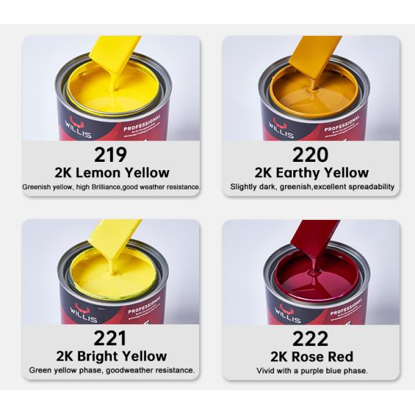 WILLIS 2K Acrylic Resin Solid Color Car Refinish Paint for Automotive & Metal Repair Spray Application Liquid Coating