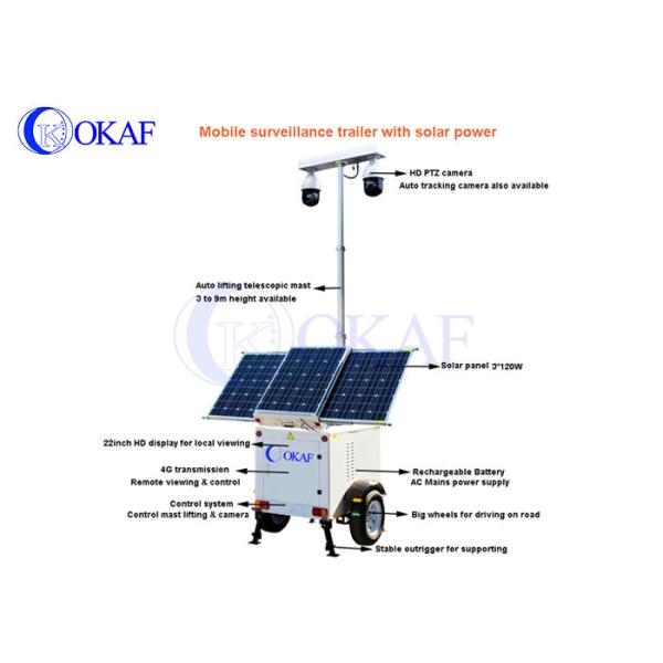 Мобильная камера Ip Ptz P2p трейлера Cctv наблюдения с панелями солнечных батарей